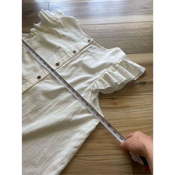 NWT EMERY ROSE Solid Ruffle 100% Cotton Trim Blouse 2XL - Picture 5 of 8